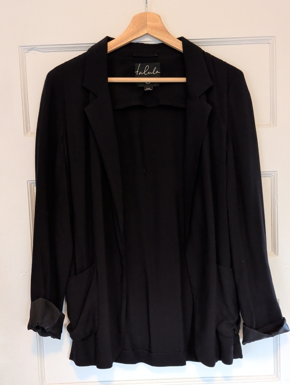 Aritzia Talula Black Open-Front Blazer